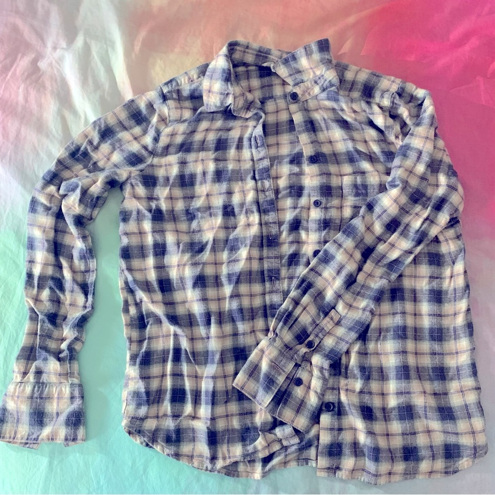 beachlunchlounge pink white and blue cotton flannel - Picture 1 of 3